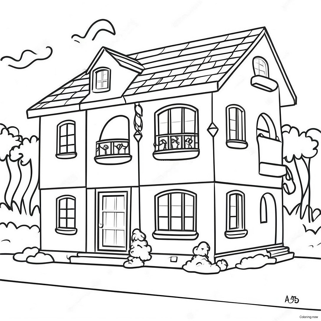 Vintage 90s Barbie Dream House Coloring Page 21042 16924