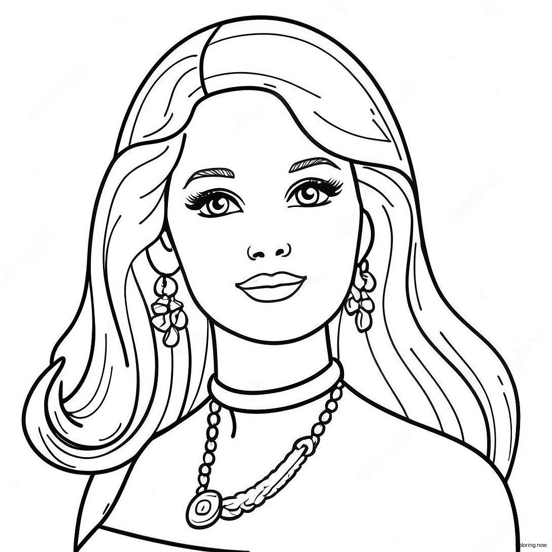 Vintage Barbie Coloring Page 8196 6734