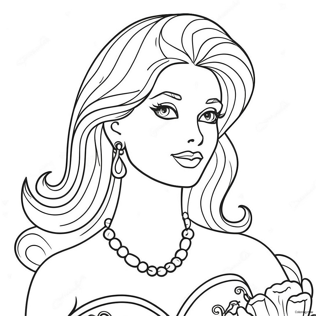 Vintage Barbie Coloring Page 8196 6735