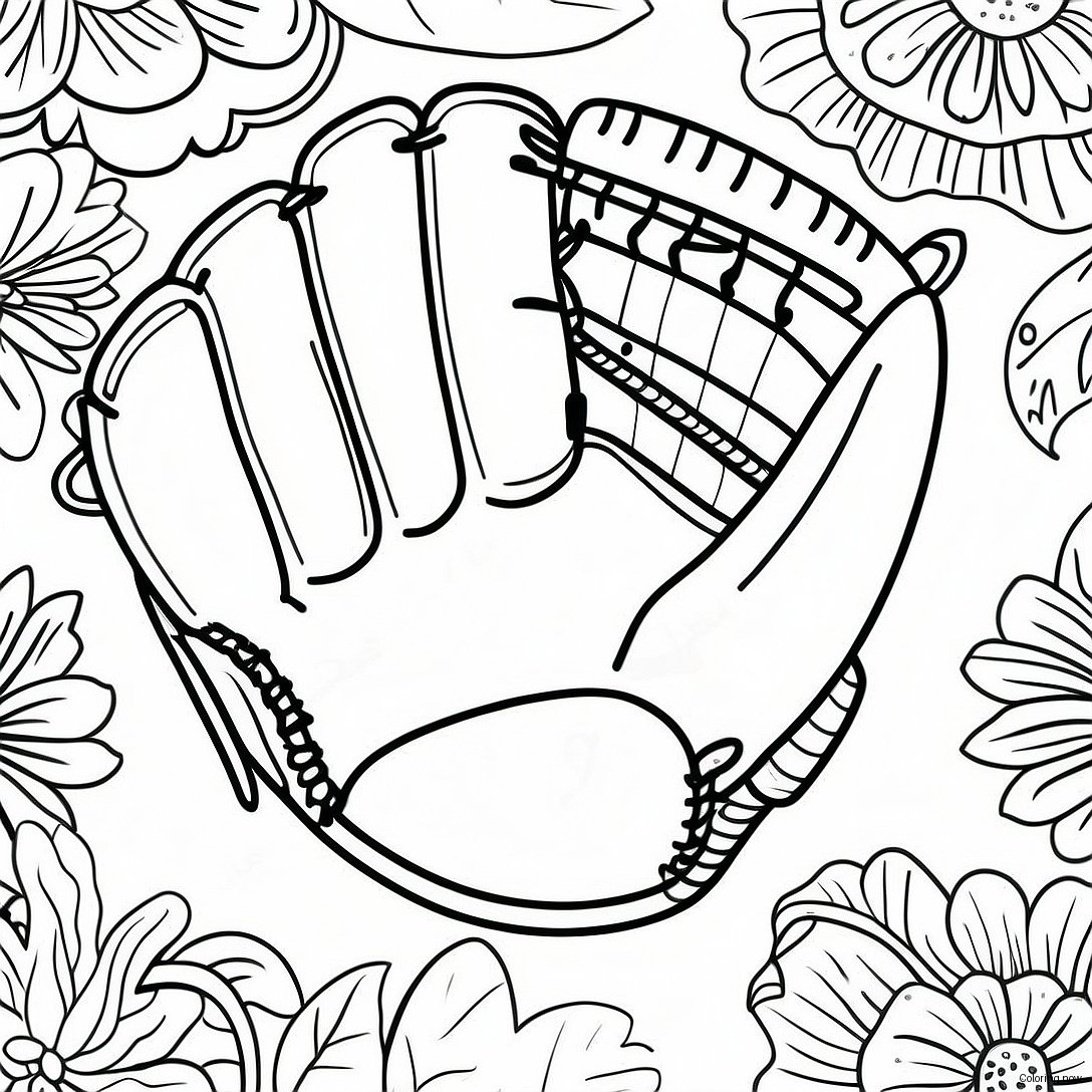 Vintage Baseball Glove Coloring Page 51844 41385
