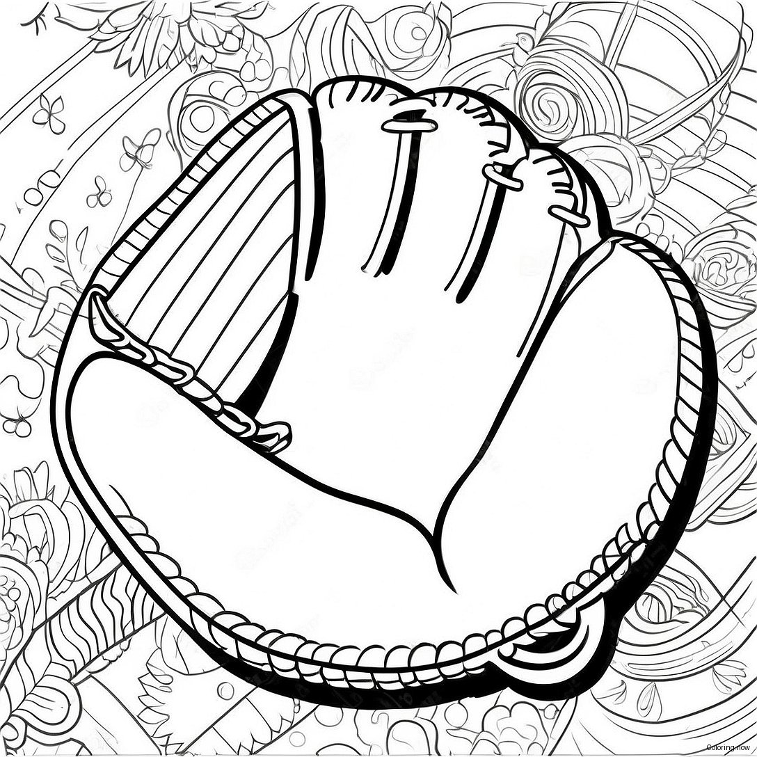 Vintage Baseball Glove Coloring Page 51844 41386