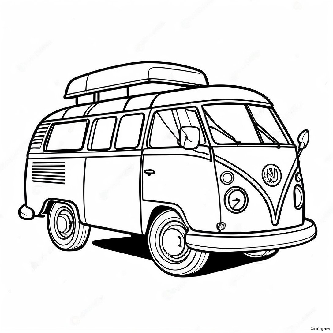 Vintage Camper Van Coloring Page 29904 23957