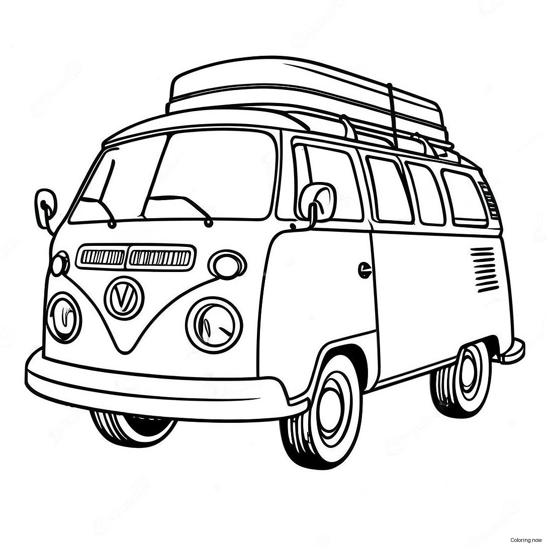 Vintage Camper Van Coloring Page 29904 23958