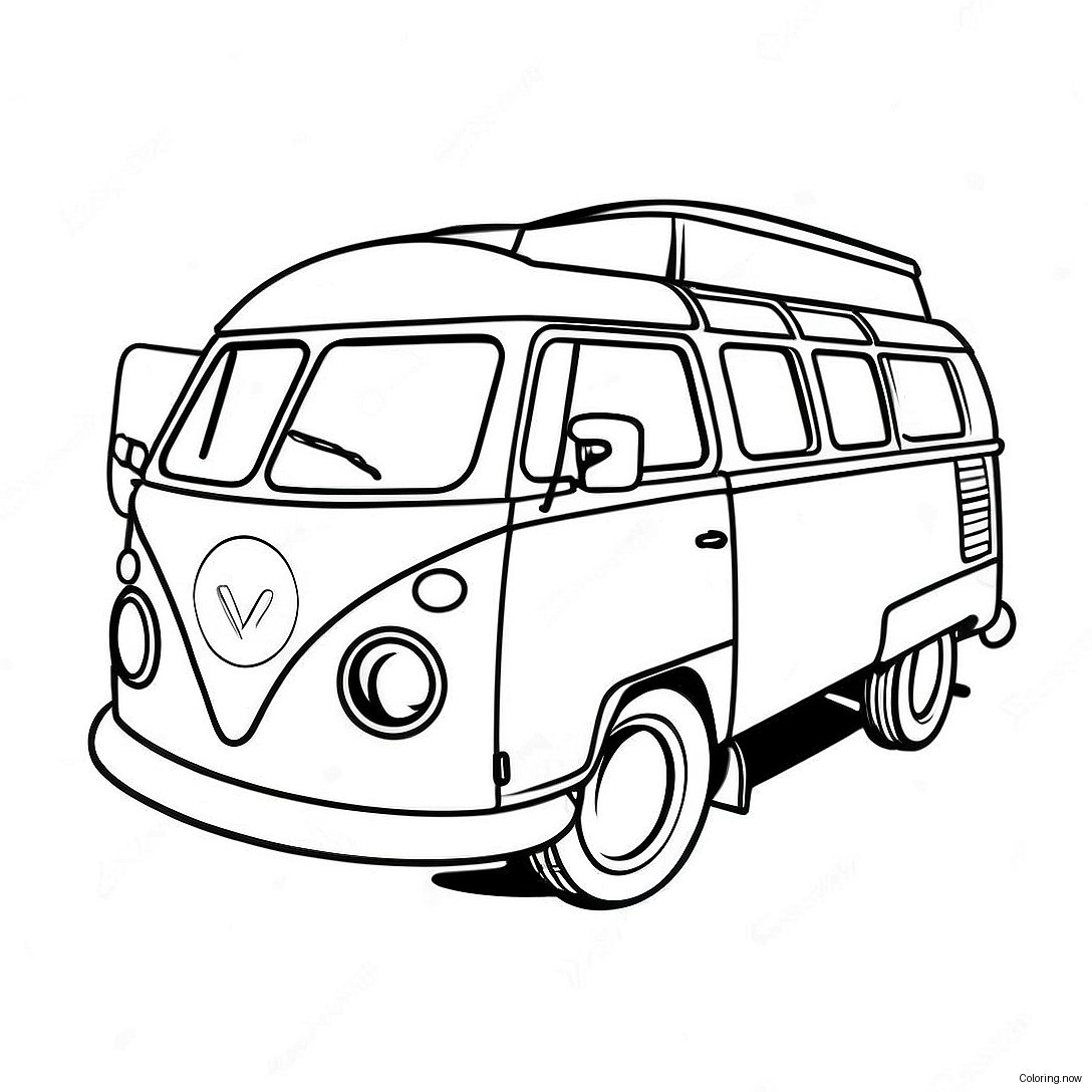 Vintage Camper Van Coloring Page 29904 23959