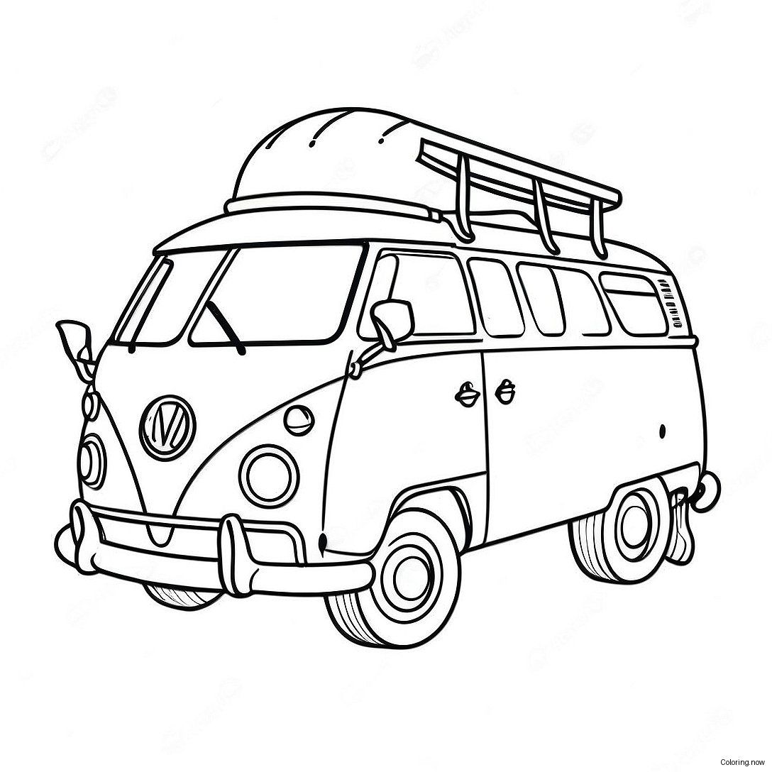 Vintage Camper Van Coloring Page 29904 23960