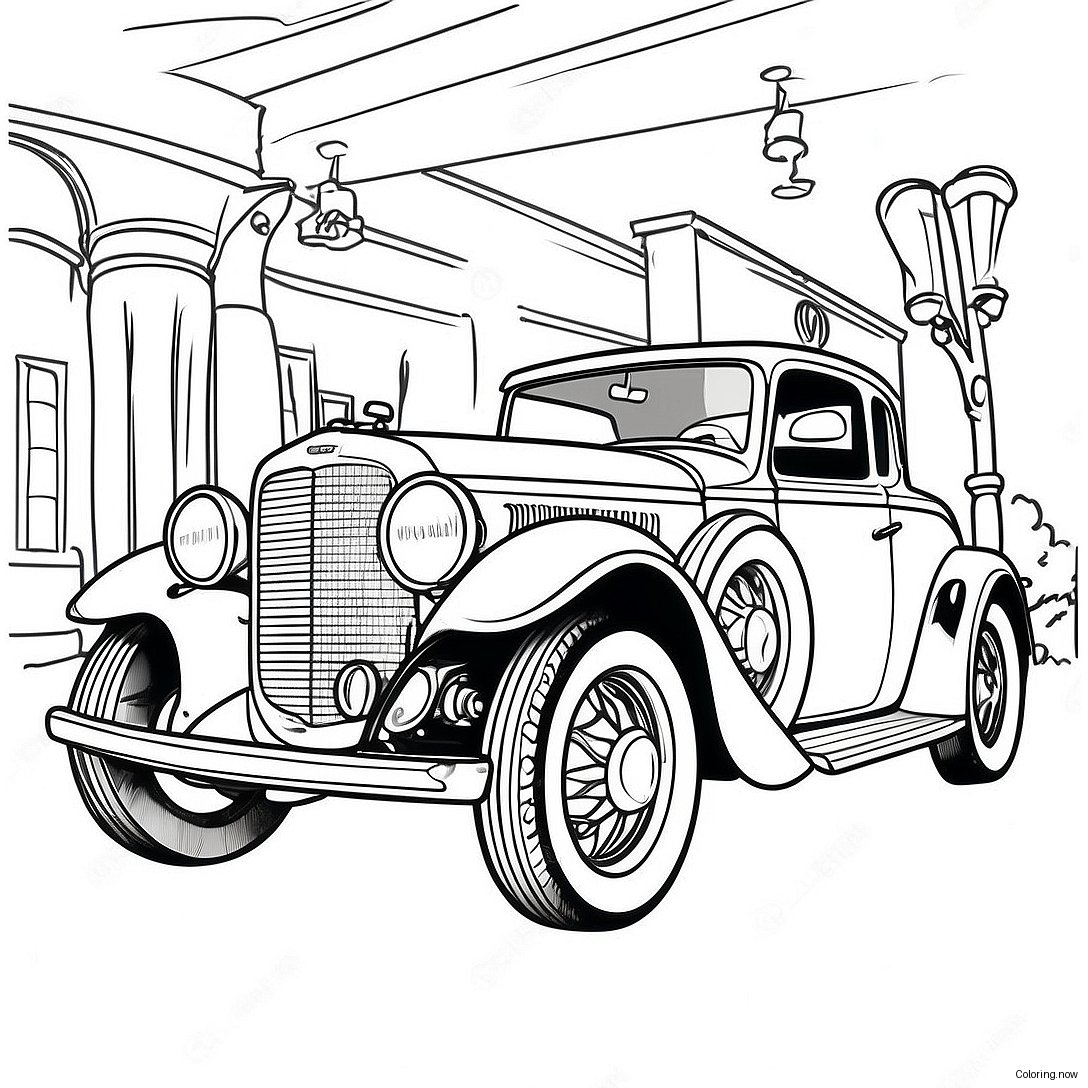 Vintage Car Show Coloring Page 1462 1217