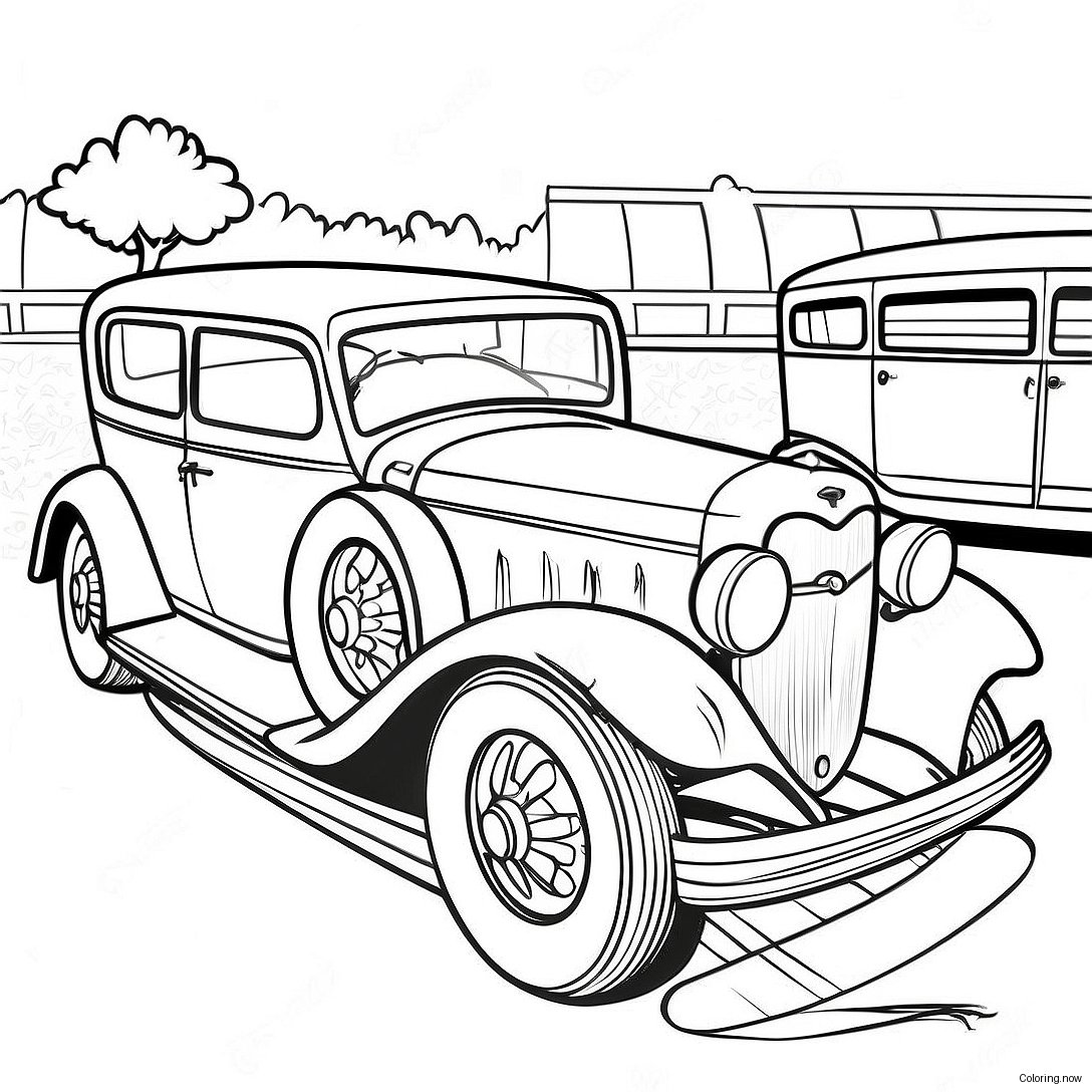Vintage Car Show Coloring Page 1462 1218