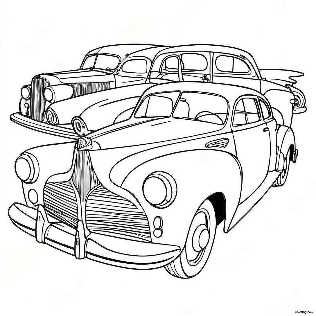 Vintage Cars Coloring Page 73743 59085