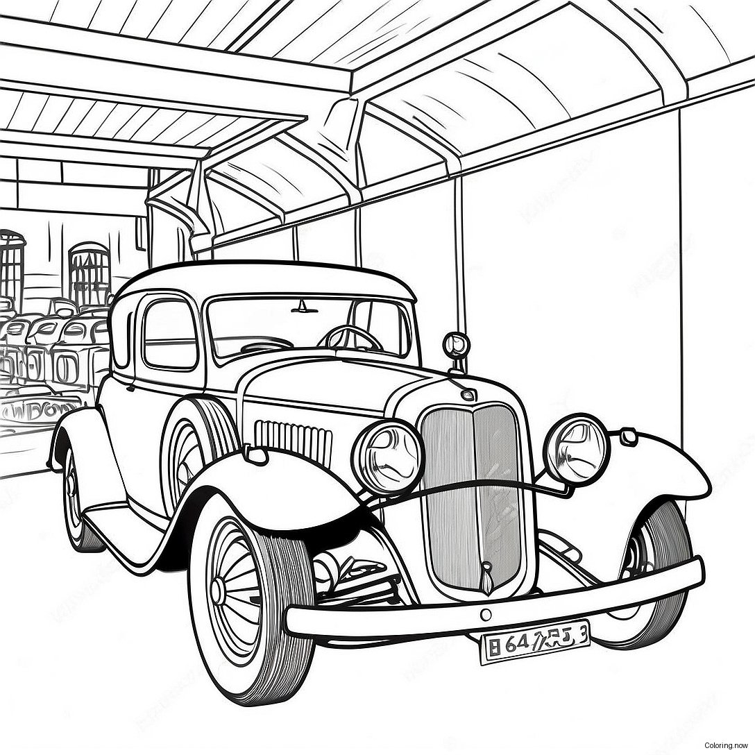 Vintage Cars Coloring Page 73743 59087