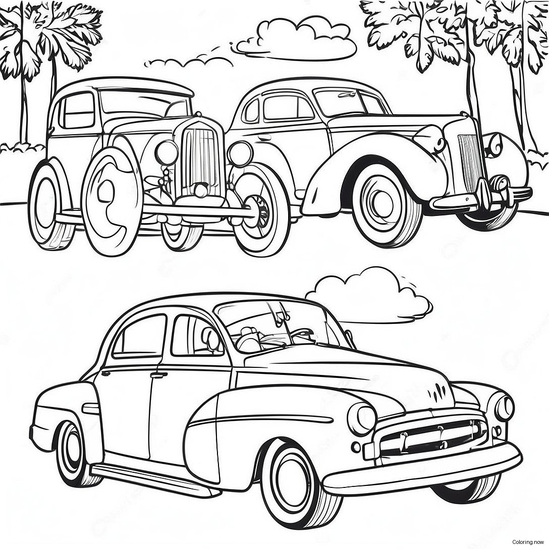 Vintage Cars Coloring Page 73743 59088