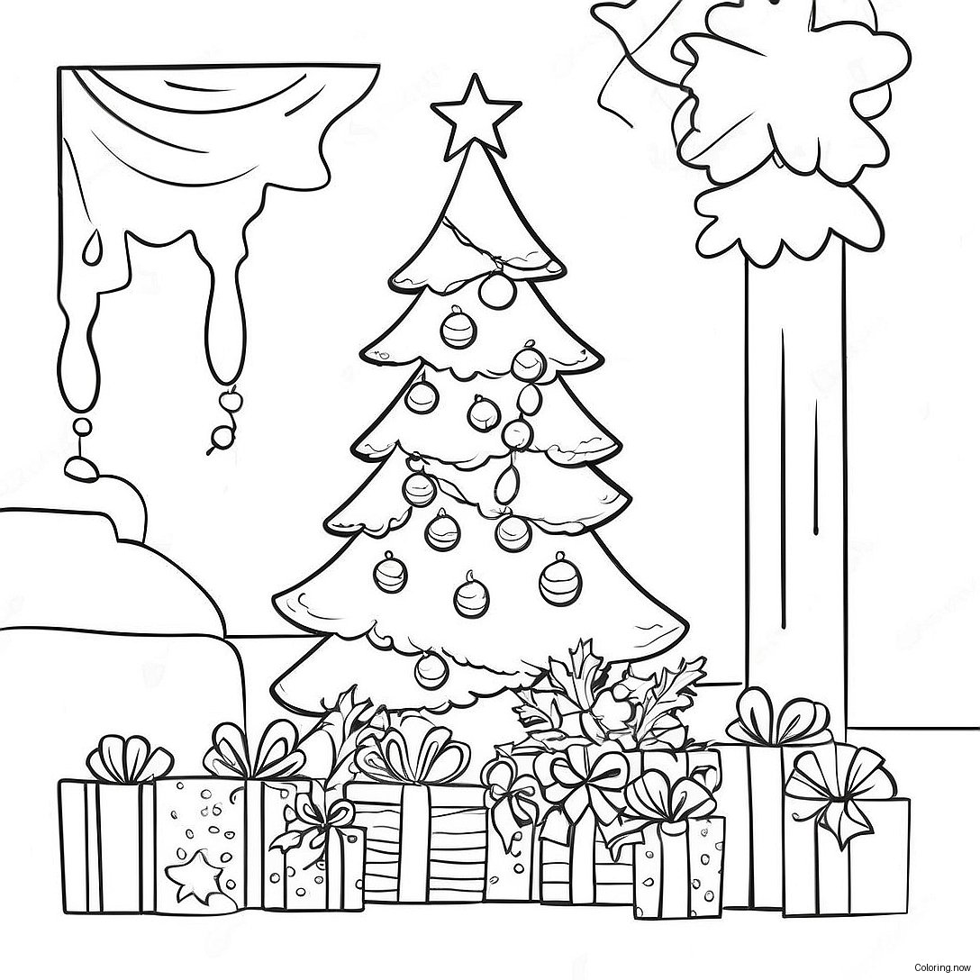 Vintage Christmas Tree Coloring Page 10536 8585