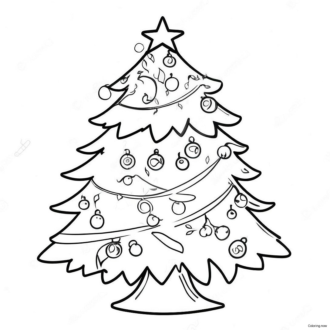 Vintage Christmas Tree Coloring Page 10536 8587