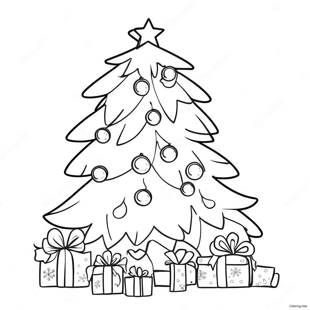 Vintage Christmas Tree Coloring Page 10536 8588