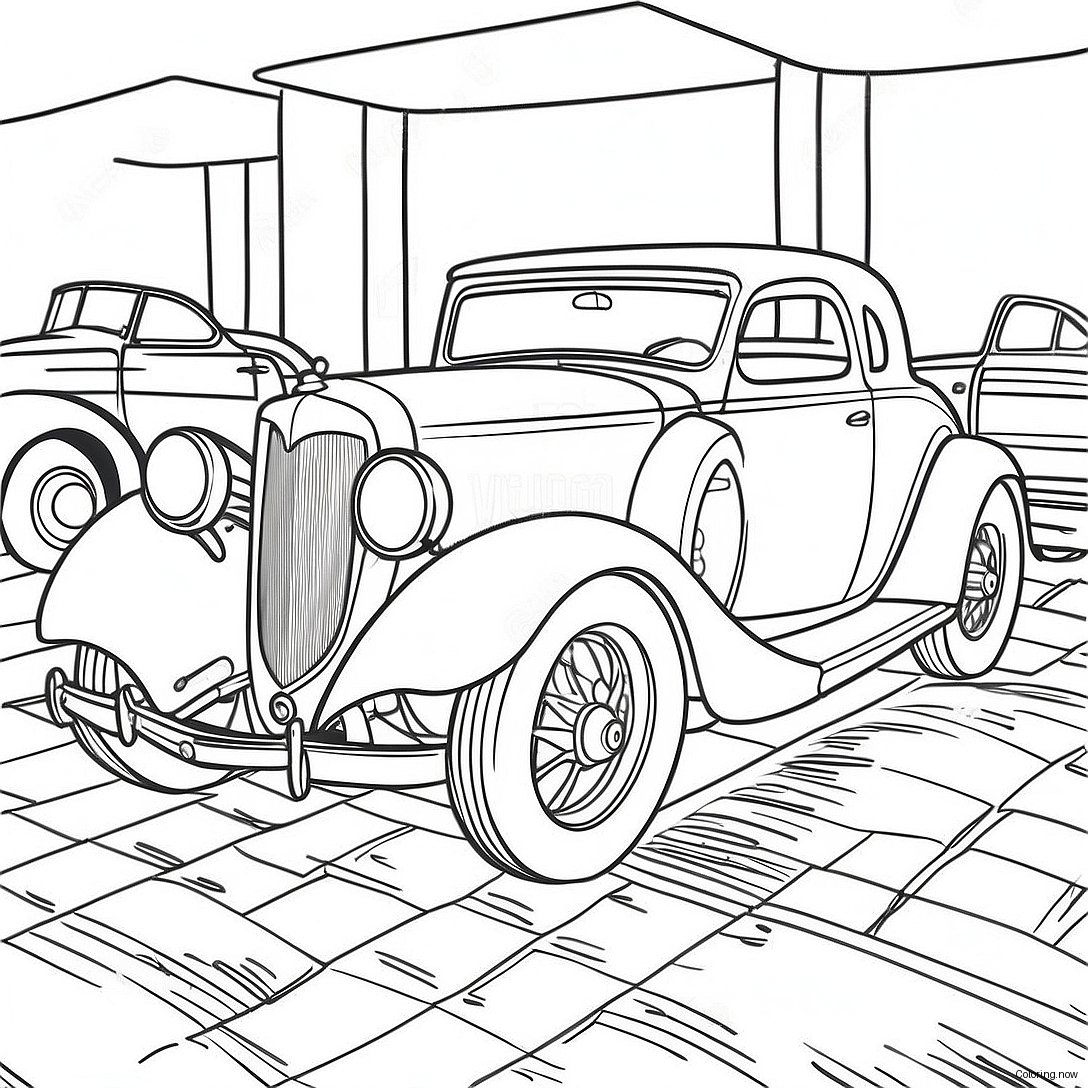 Vintage Classic Car Coloring Page 1362 1136