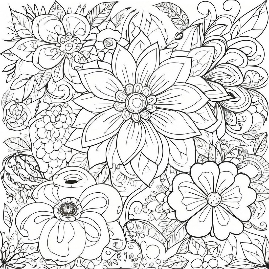 Vintage Floral Pattern Coloring Page 1461 1209