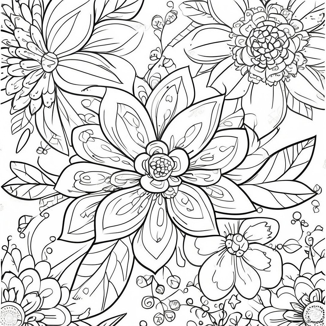 Vintage Floral Pattern Coloring Page 1461 1210