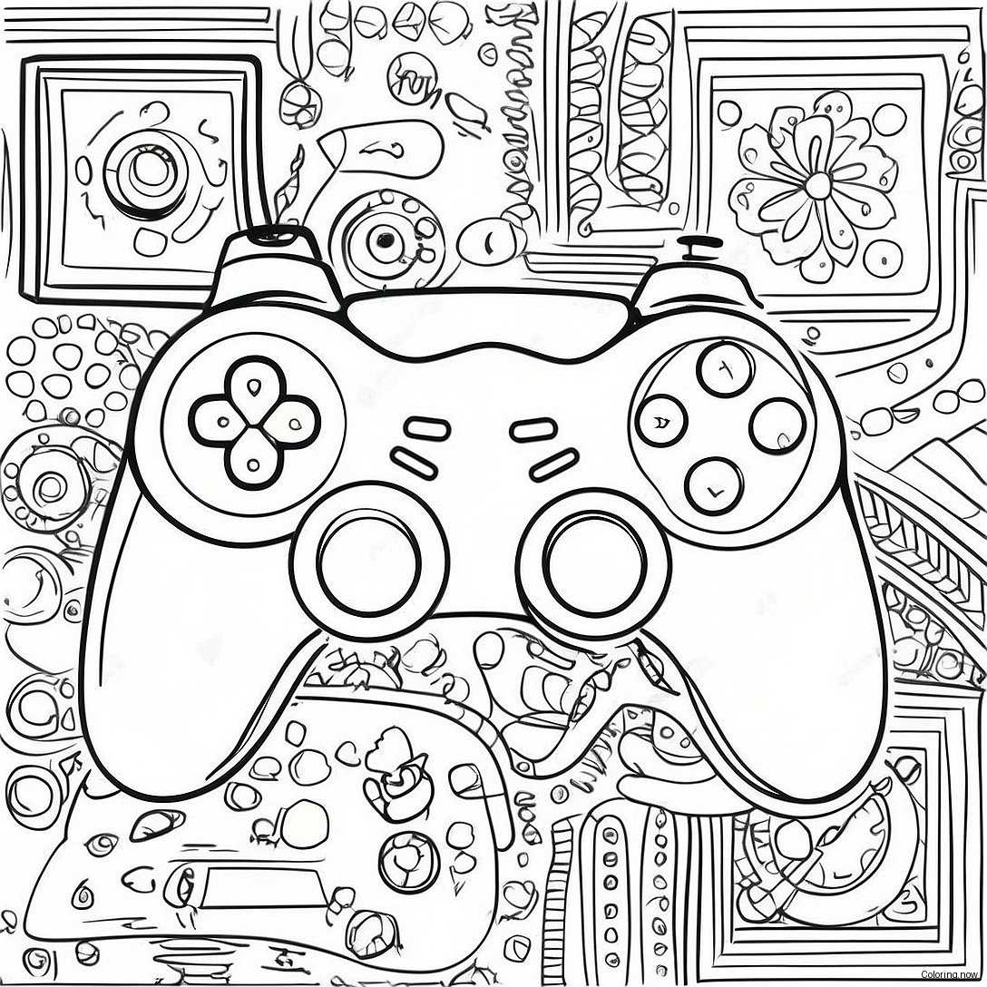 Vintage Game Controller Coloring Page 66944 53675