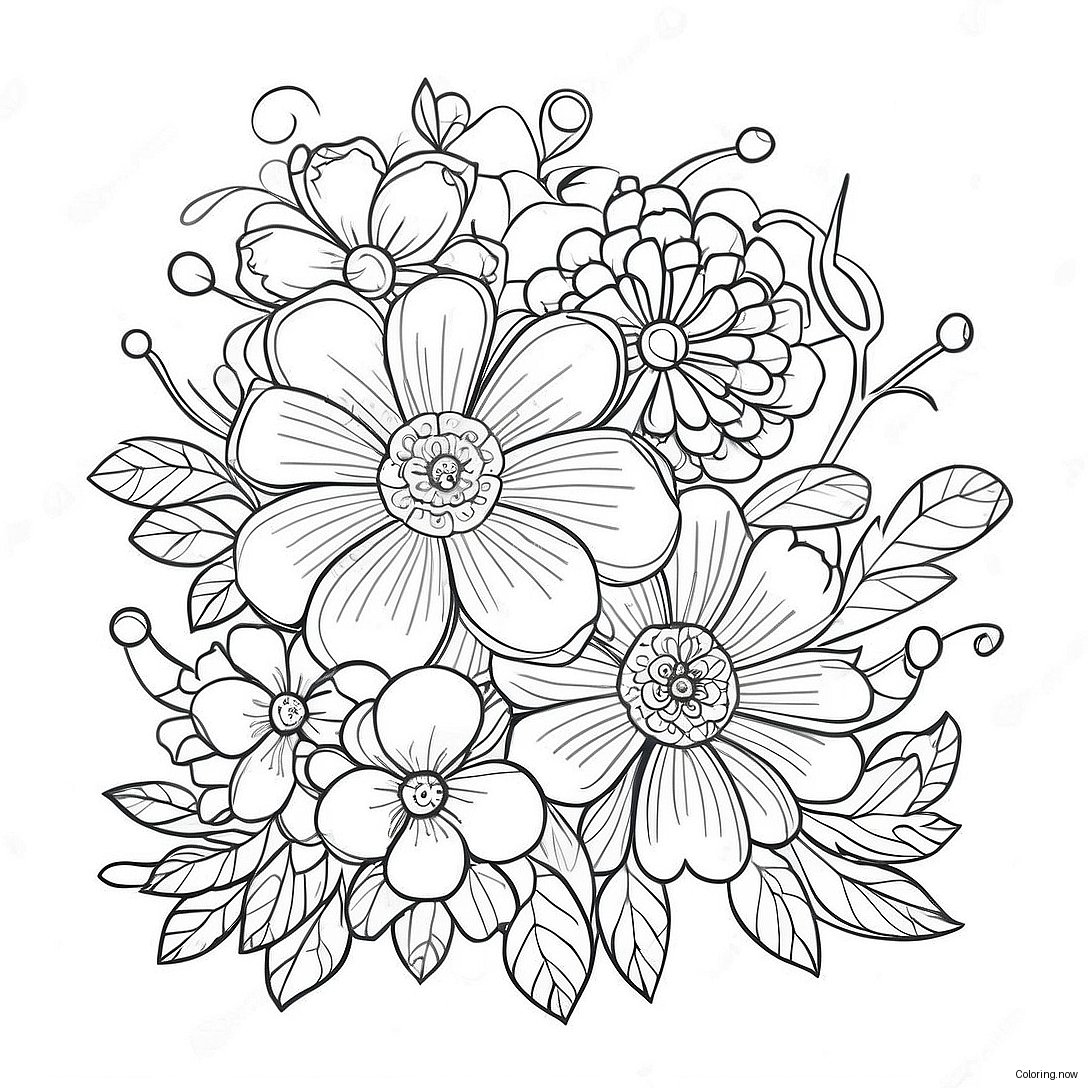 Vintage Grunge Floral Design Coloring Page 3857 3122