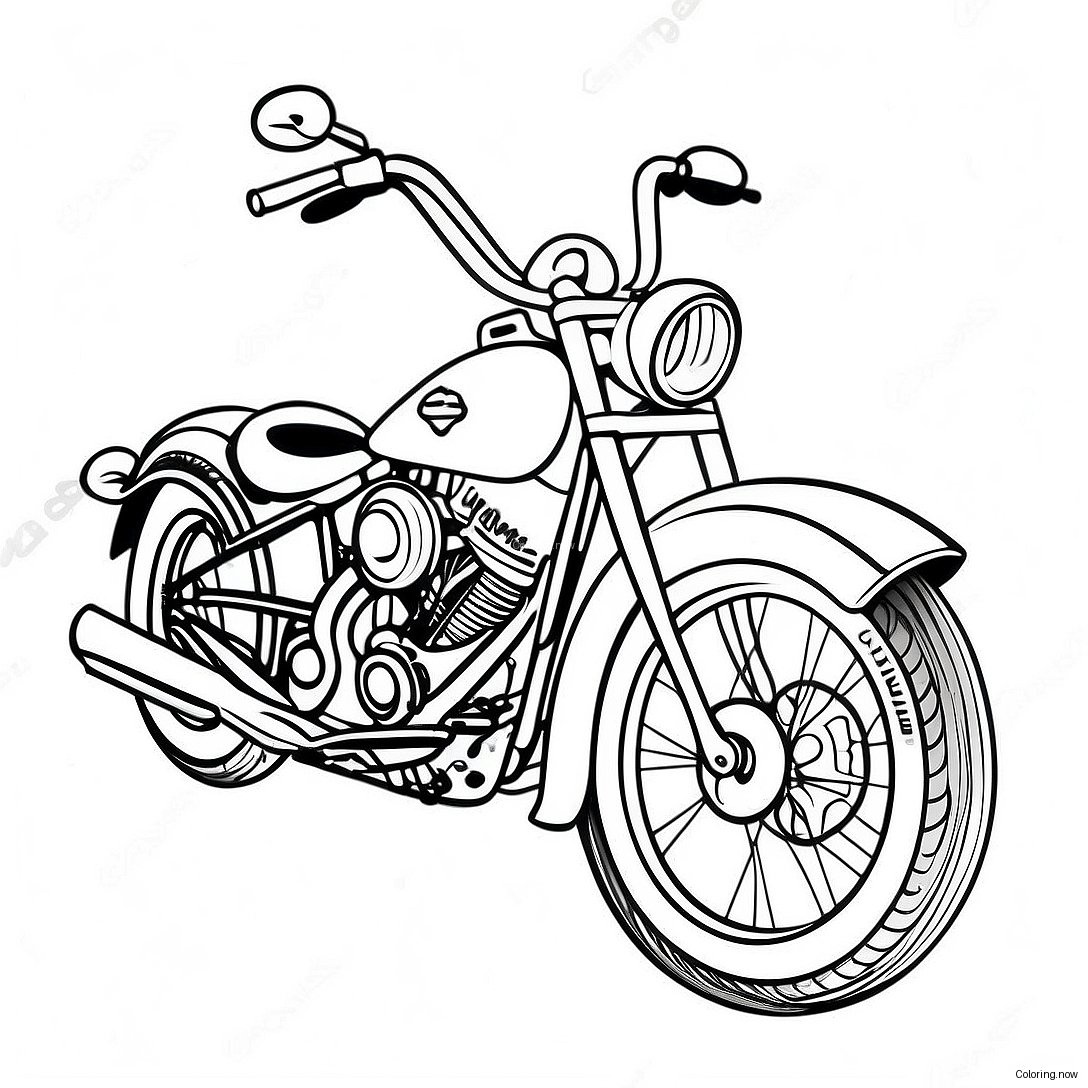 Vintage Harley Motorcycle Coloring Page 59104 47421