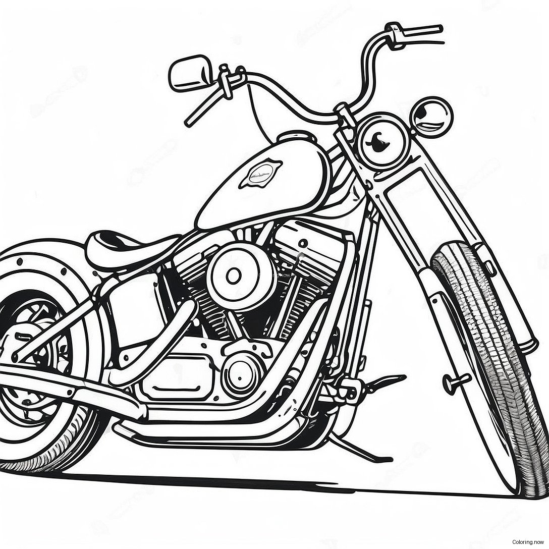 Vintage Harley Motorcycle Coloring Page 59104 47422