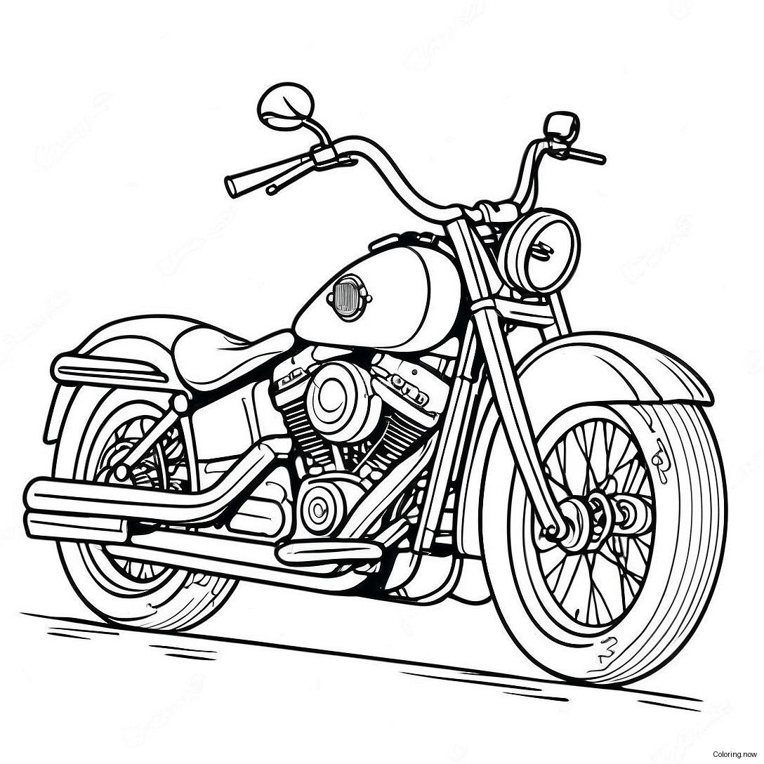 Vintage Harley Motorcycle Coloring Page 59104 47424
