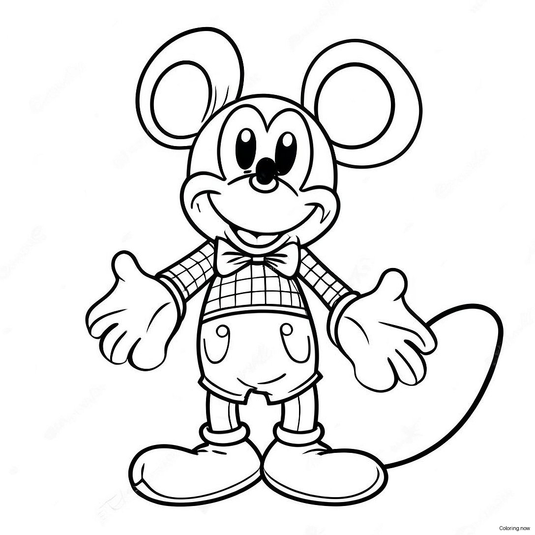 Vintage Hipster Mickey Mouse Coloring Page 26984 21659