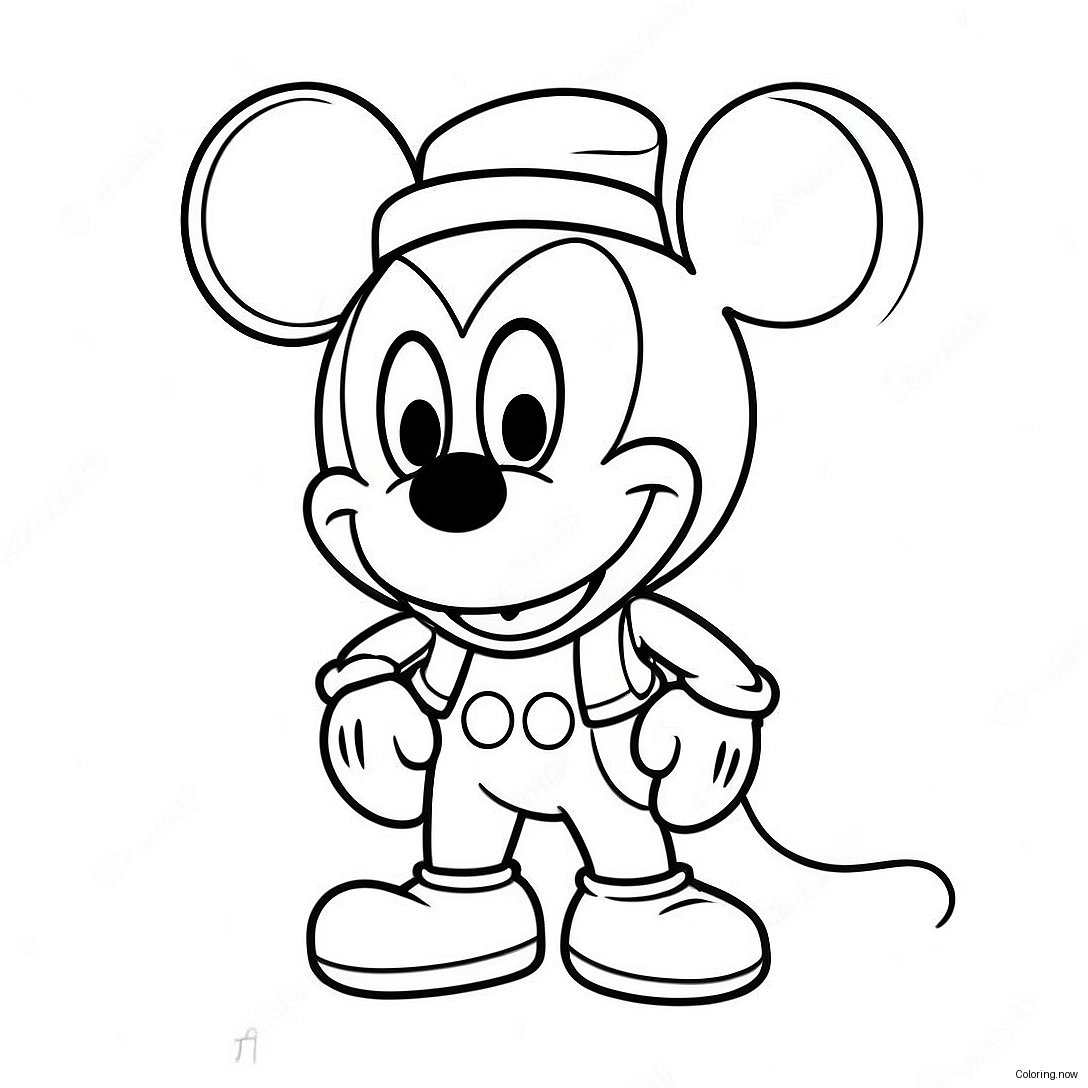 Vintage Hipster Mickey Mouse Coloring Page 26984 21660