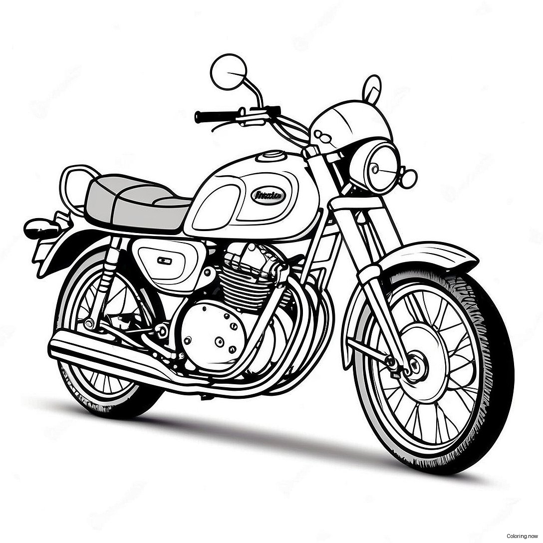 Vintage Kawasaki Motorcycle Coloring Page 66374 53225