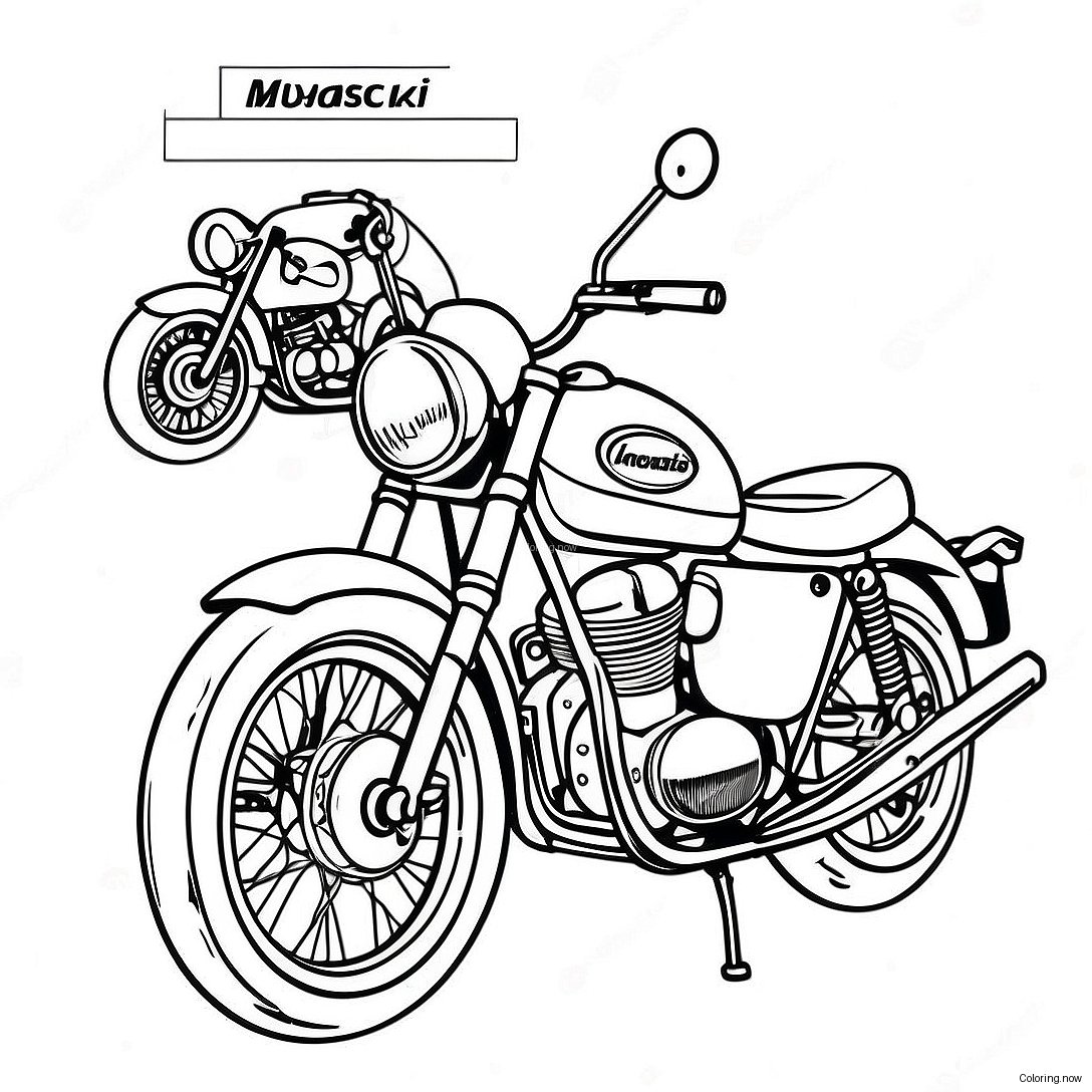 Vintage Kawasaki Motorcycle Coloring Page 66374 53226