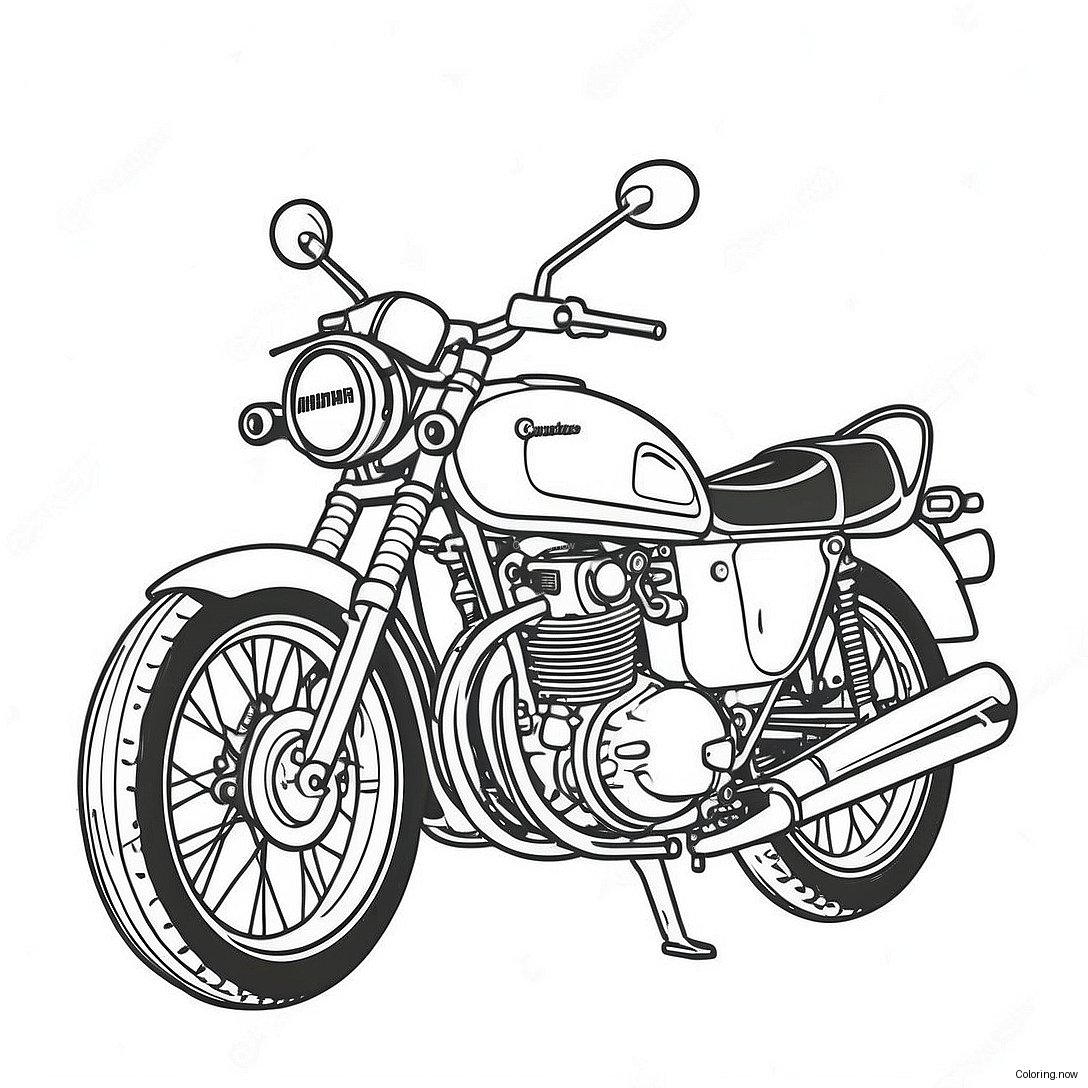Vintage Kawasaki Motorcycle Coloring Page 66374 53227