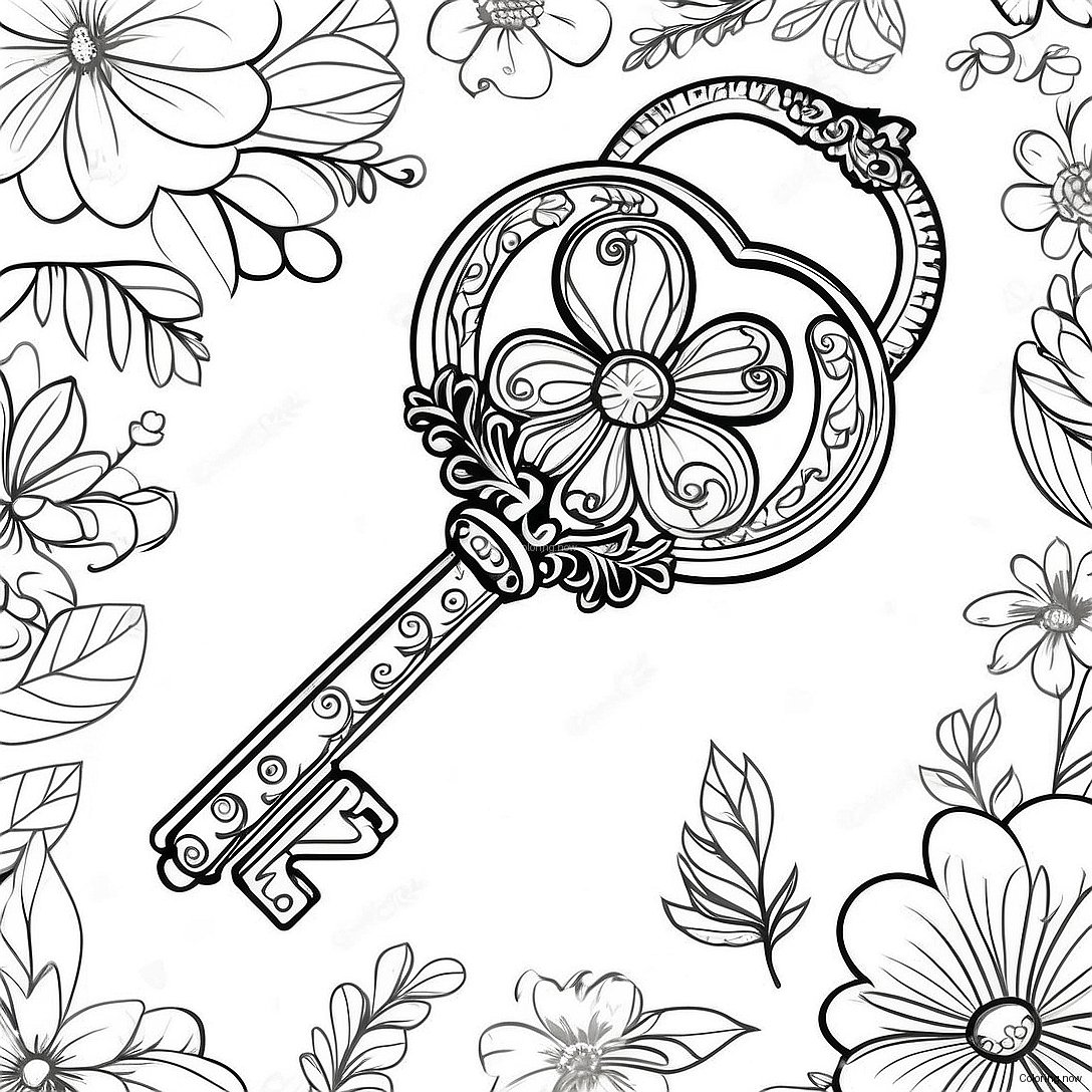 Vintage Key Coloring Page 59394 47657
