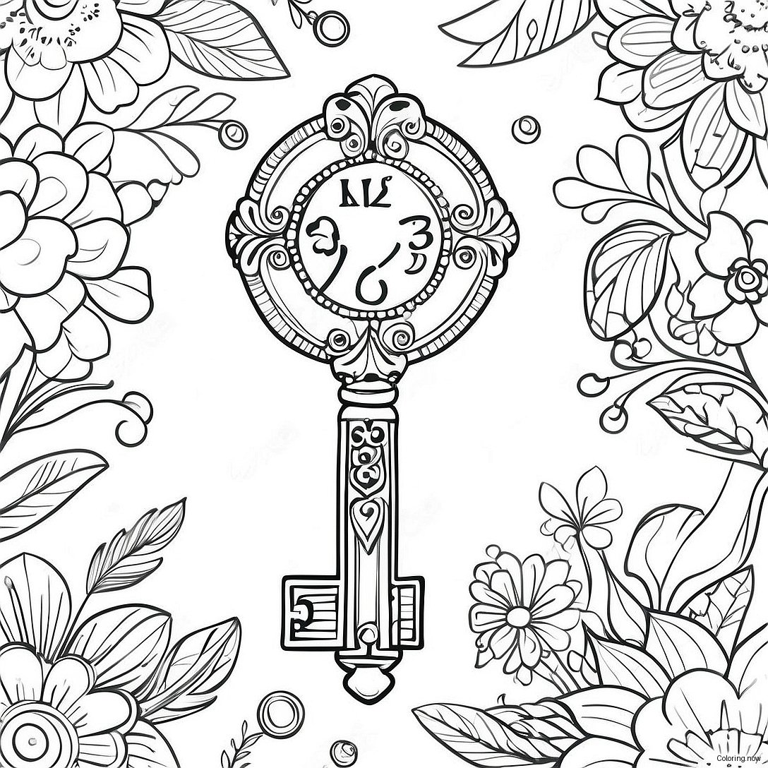 Vintage Key Coloring Page 59394 47658