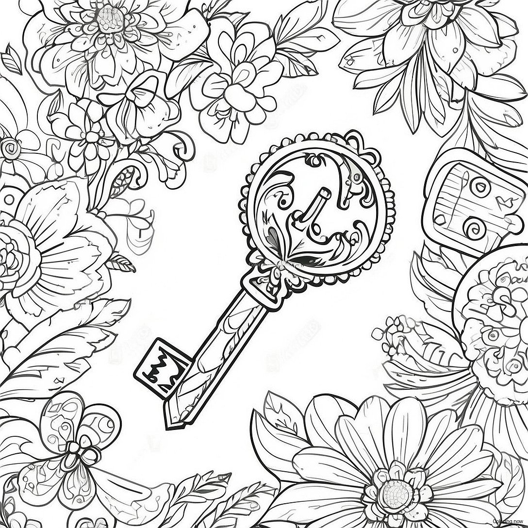 Vintage Key Coloring Page 59394 47660