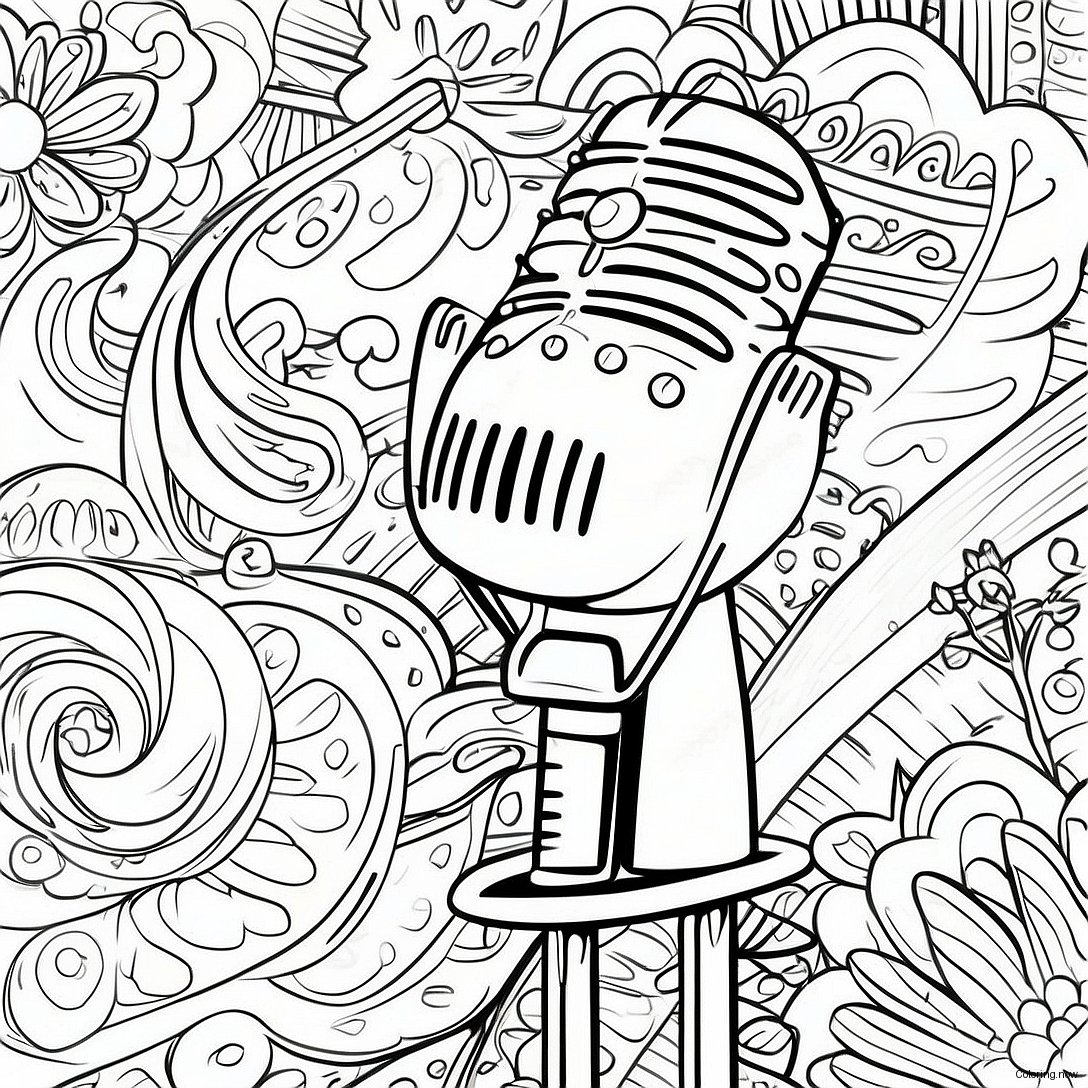 Vintage Microphone Coloring Page 51104 40790