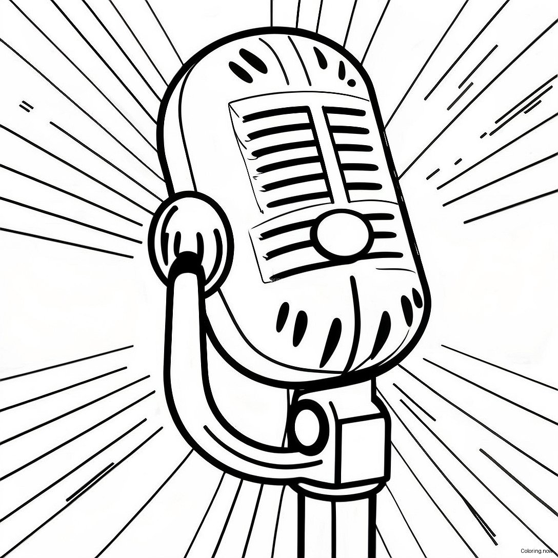 Vintage Microphone Coloring Page 51104 40791