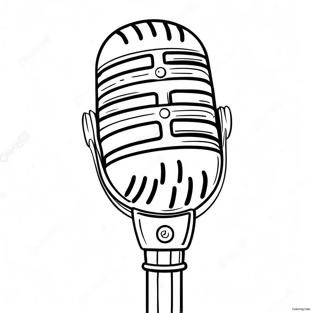 Vintage Microphone Coloring Page 51104 40792