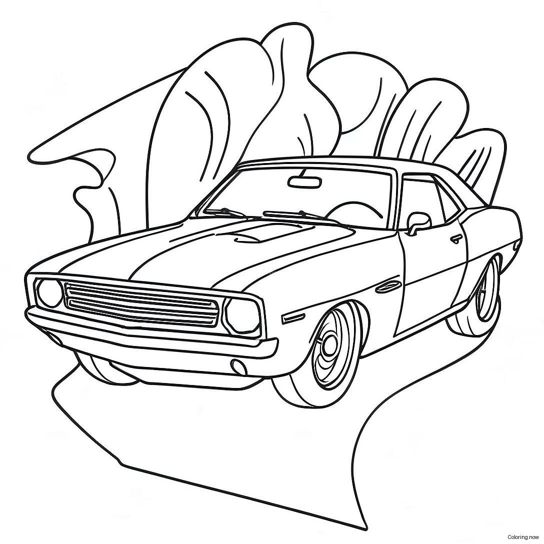 Vintage Muscle Car Coloring Page 38294 30641