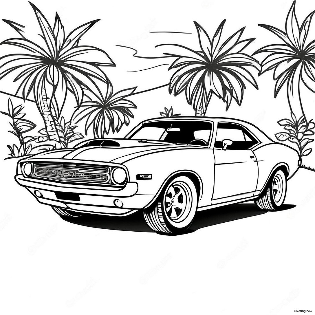 Vintage Muscle Car Coloring Page 38294 30643
