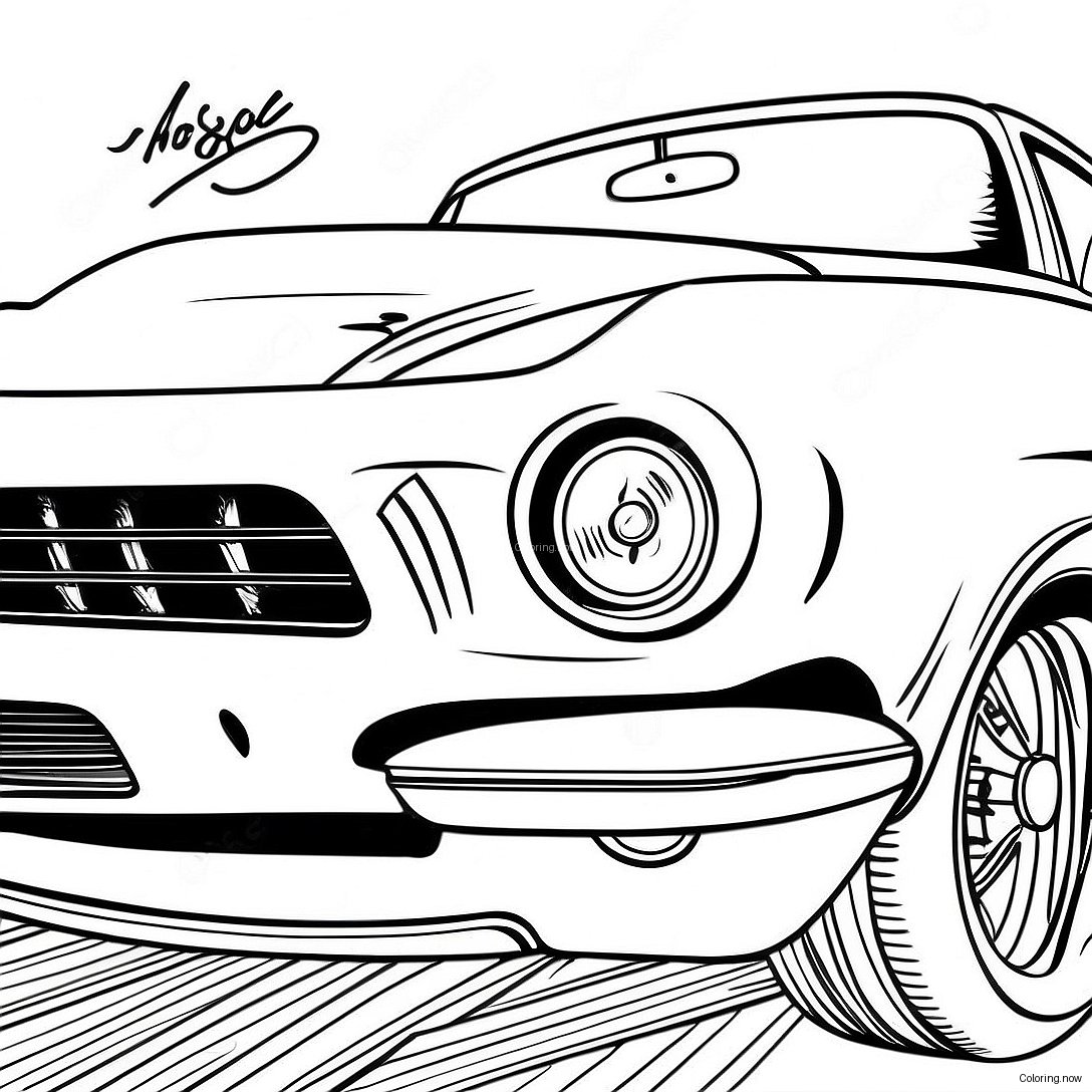 Vintage Muscle Car Coloring Page 38294 30644