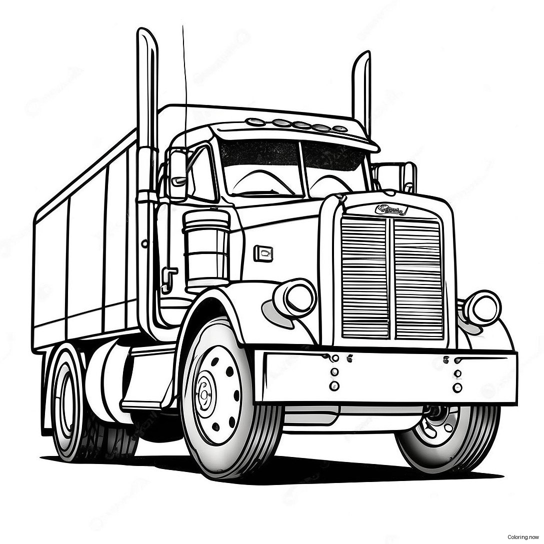 Vintage Peterbilt Truck Coloring Page 24452 19641