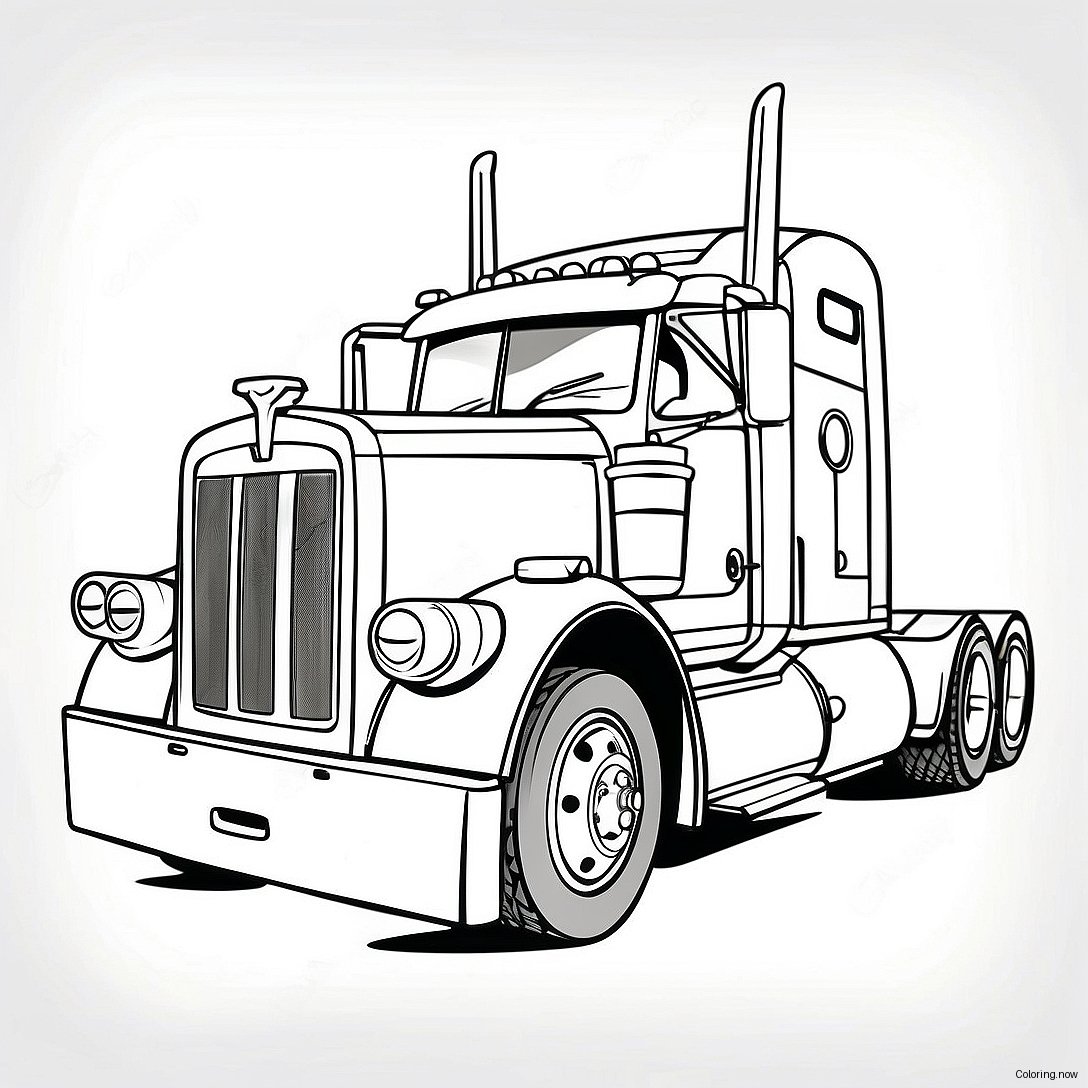 Vintage Peterbilt Truck Coloring Page 24452 19643