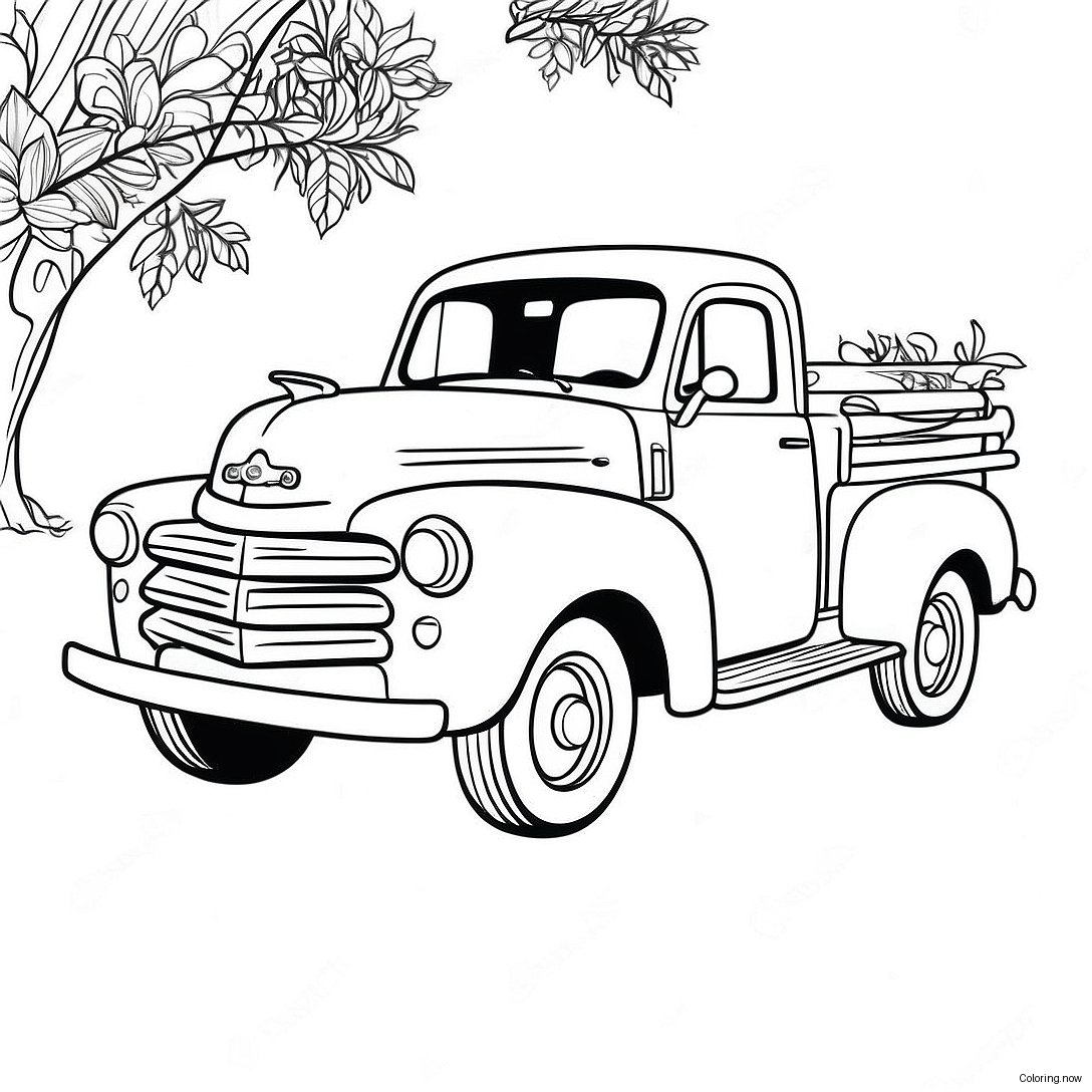 Vintage Pickup Truck Coloring Page 28344 22719