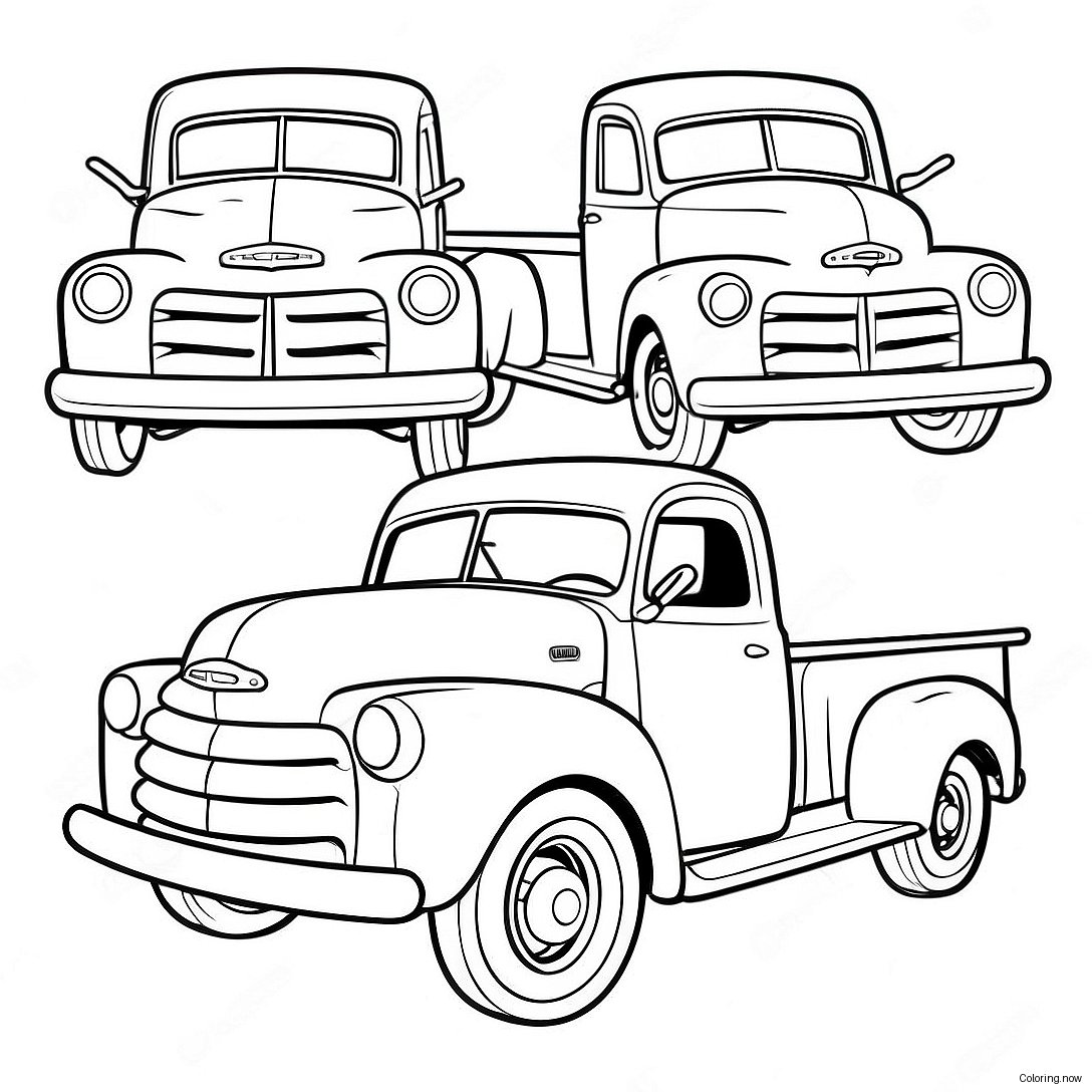 Vintage Pickup Truck Coloring Page 72443 58045