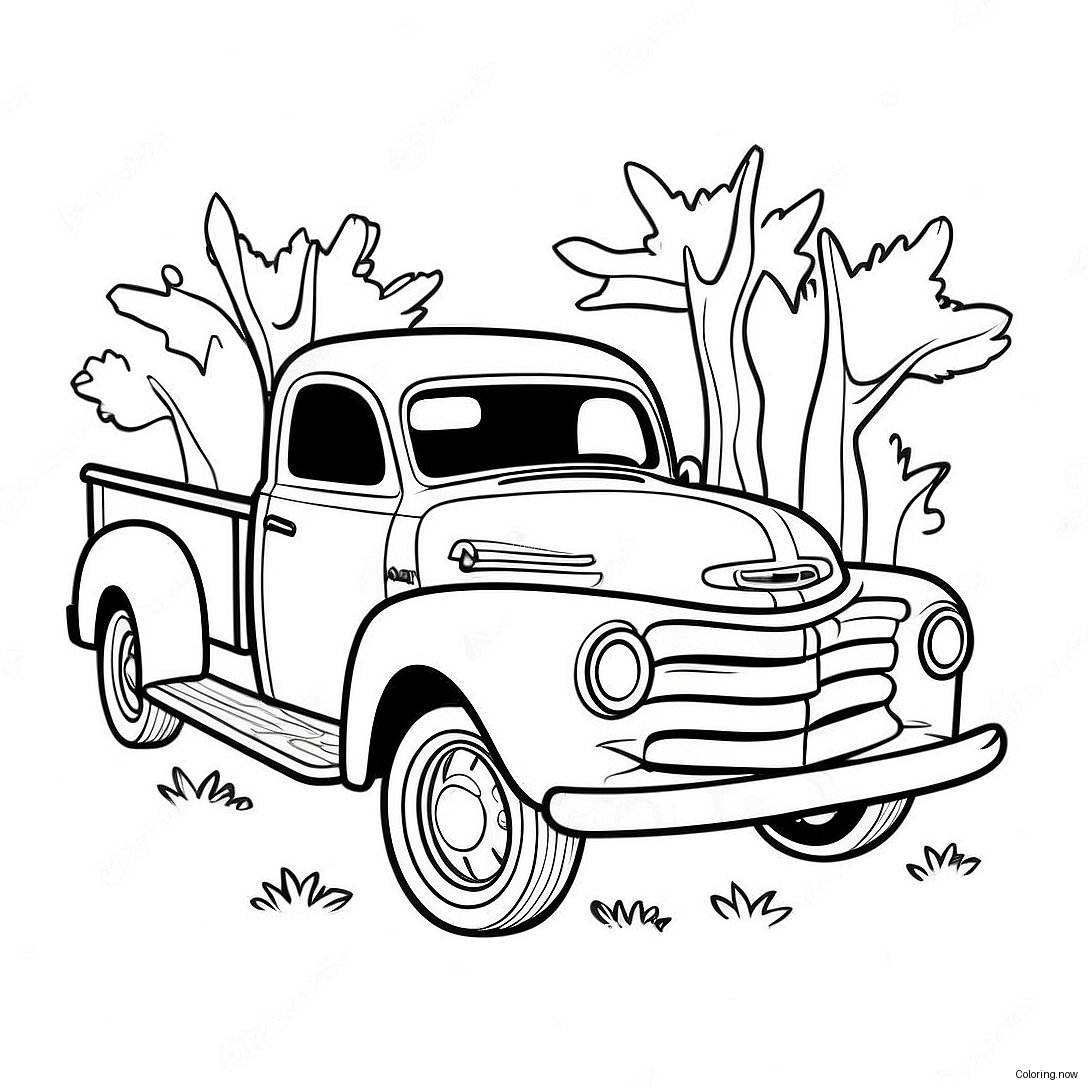 Vintage Pickup Truck Coloring Page 72443 58047