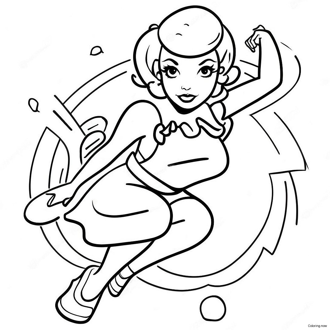 Vintage Pin Up Girl Classic Pose Coloring Page 31513 25236