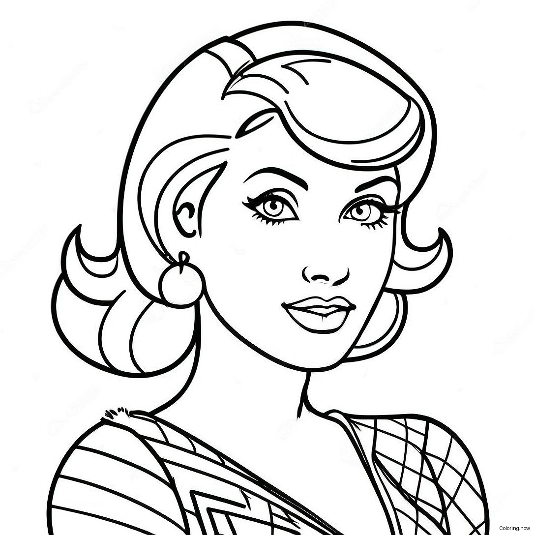 Vintage Pin Up Girl Coloring Page 49924 39855