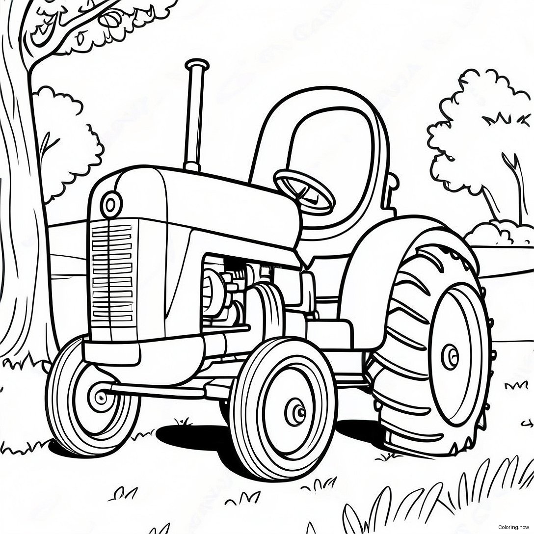 Vintage Pulling Tractor Coloring Page 39044 31222