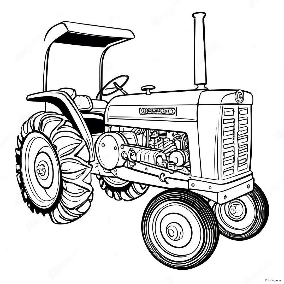 Vintage Pulling Tractor Coloring Page 39044 31223