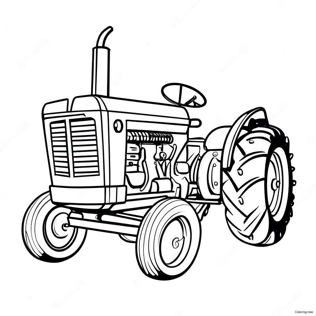 Vintage Pulling Tractor Coloring Page 39044 31224