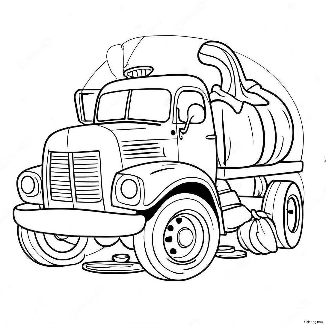 Vintage Pumpkin Truck Coloring Page 65484 52477